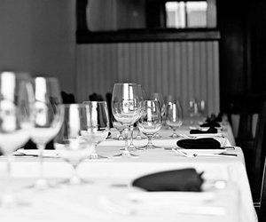 B & W table setting